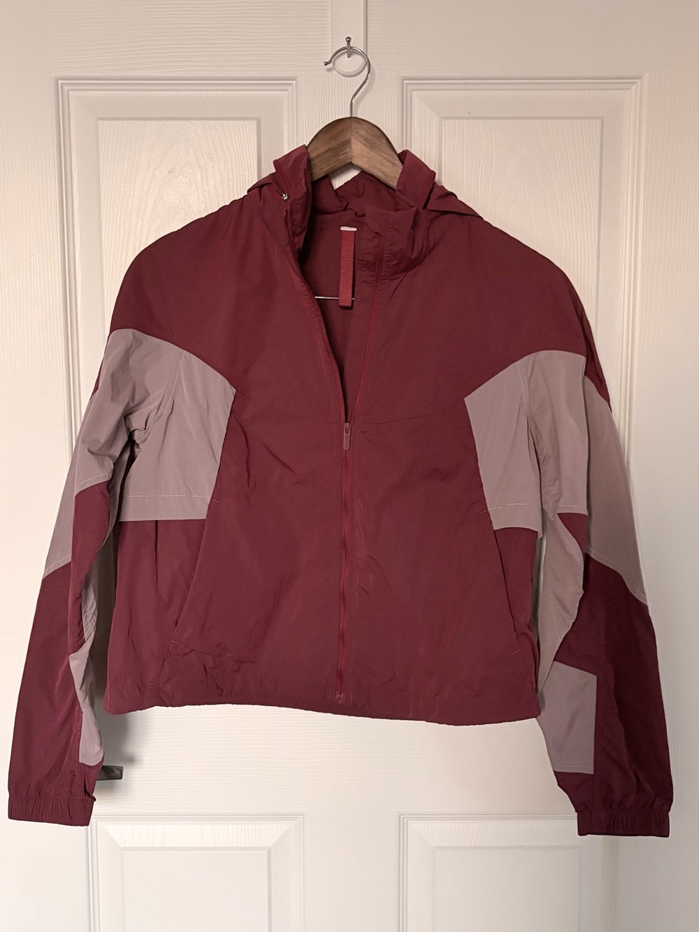 Lulu Colorblock Hooded Windbreaker Jacket - pink